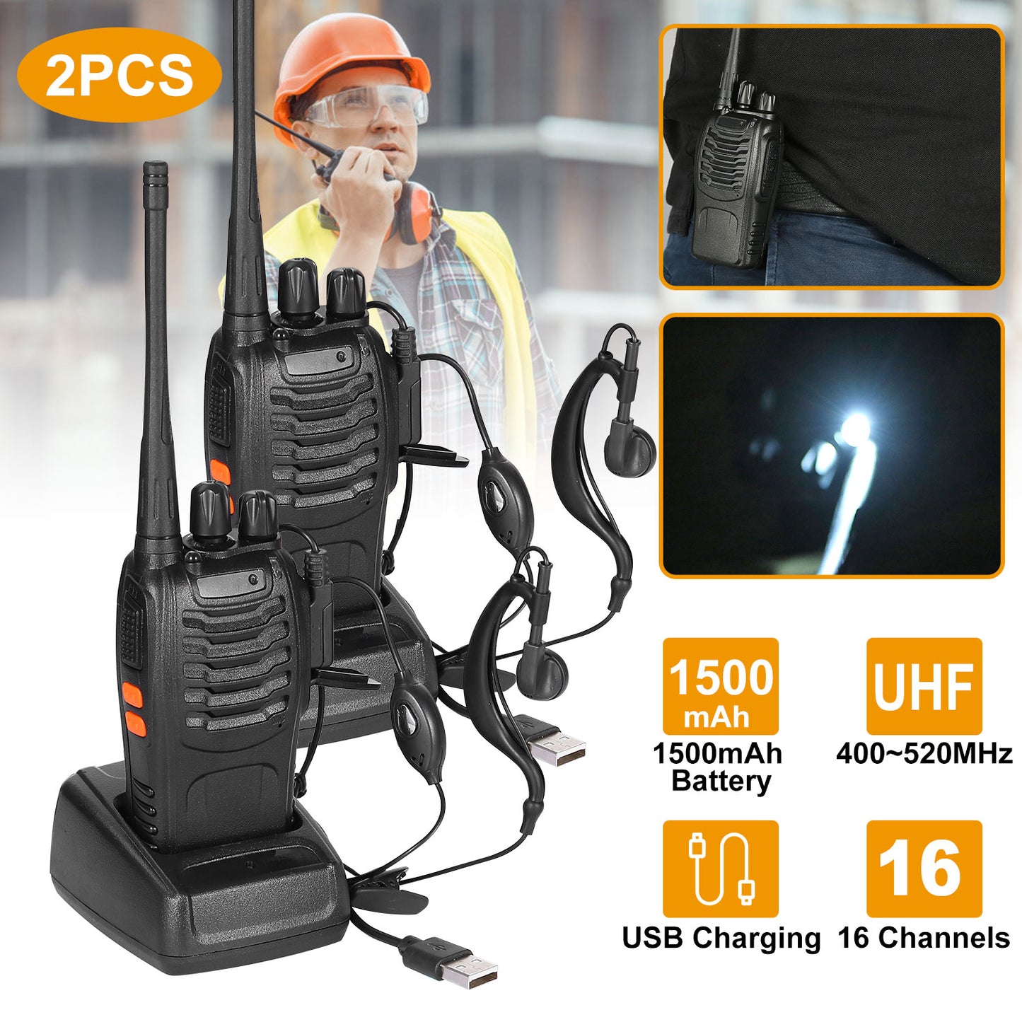 Baofeng BF-888S Walkie Talkies 400-470MHZ Long Range
